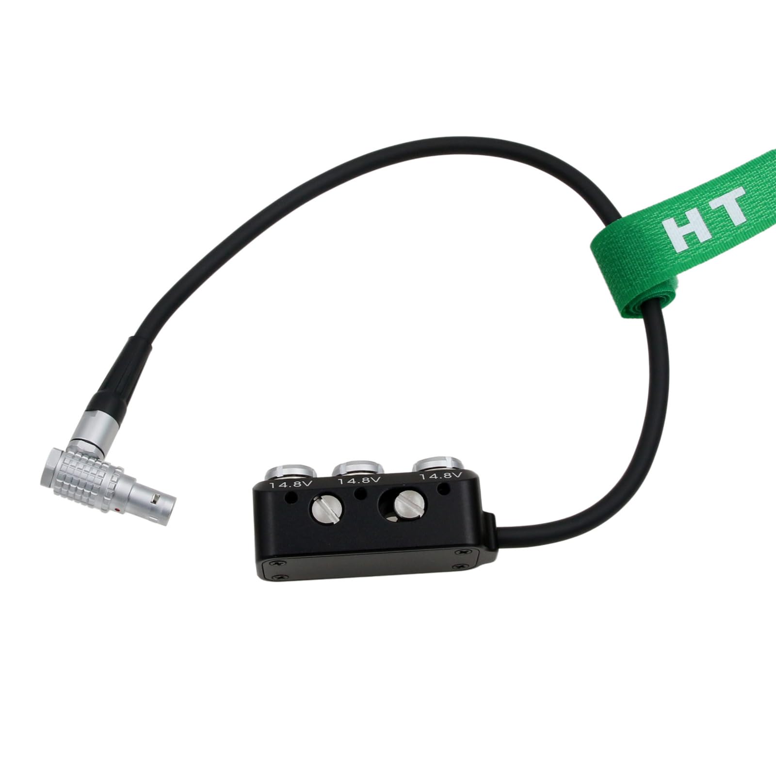 Hangton Right Angle Male 2 Pin To 3 X 0B 2 Pin Female Power Splitter Box For Arri Alexa Sony Red Dsmc2 Camera, 1 To 3 Triple