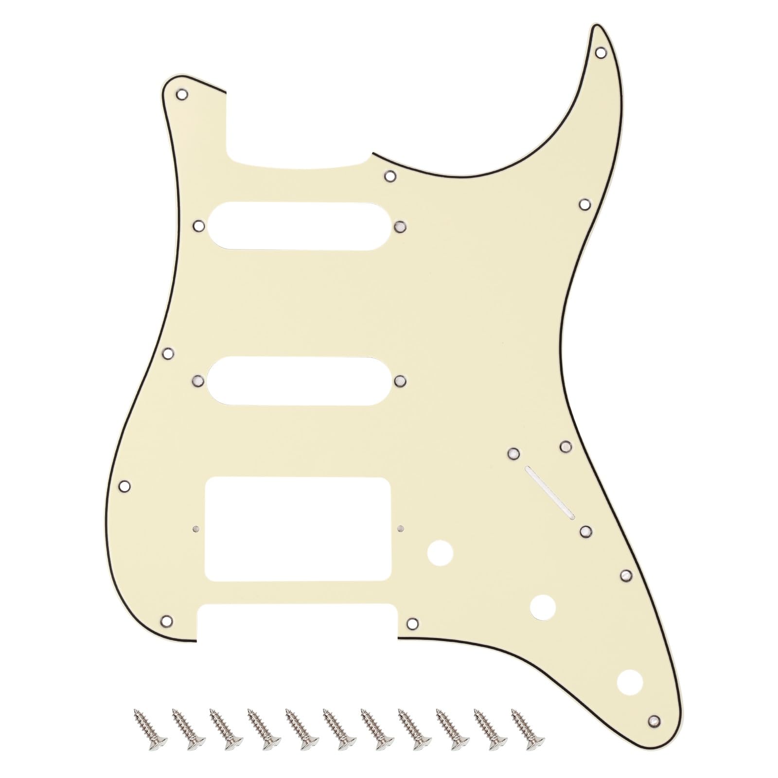 Banworks 3 Ply Strat HSS Pickguard 11-Hole Electric Guitar Pickguard SSH Scratch Plate for USA/Mexican Fender Modern Style Stand