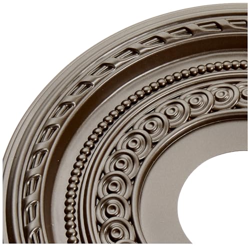 Ekena Millwork 13Od X 3 1/2Id X 3/4P Cole Thermoformed Pvc Ceiling Medallion (Fits Canopies Up To 4 1/4), Bright Coat Dark Bronz