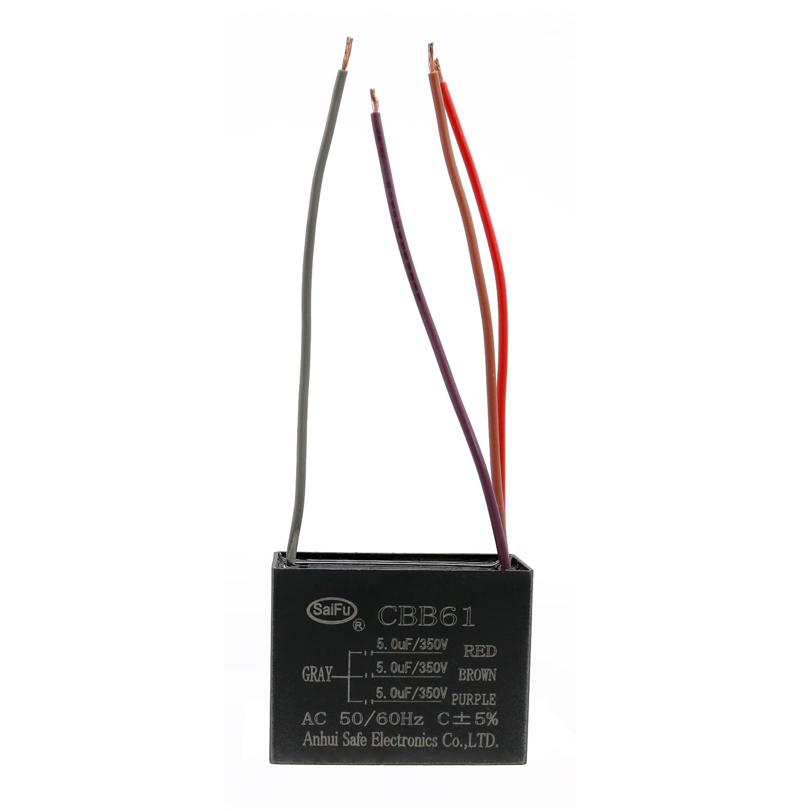 Akzytue Cbb61 Capacitor 5Uf+5Uf+5Uf 350V Ac Ceiling Fan 4 Wire 50/60Hz For Starting Electric Fan Generator Pump Motor