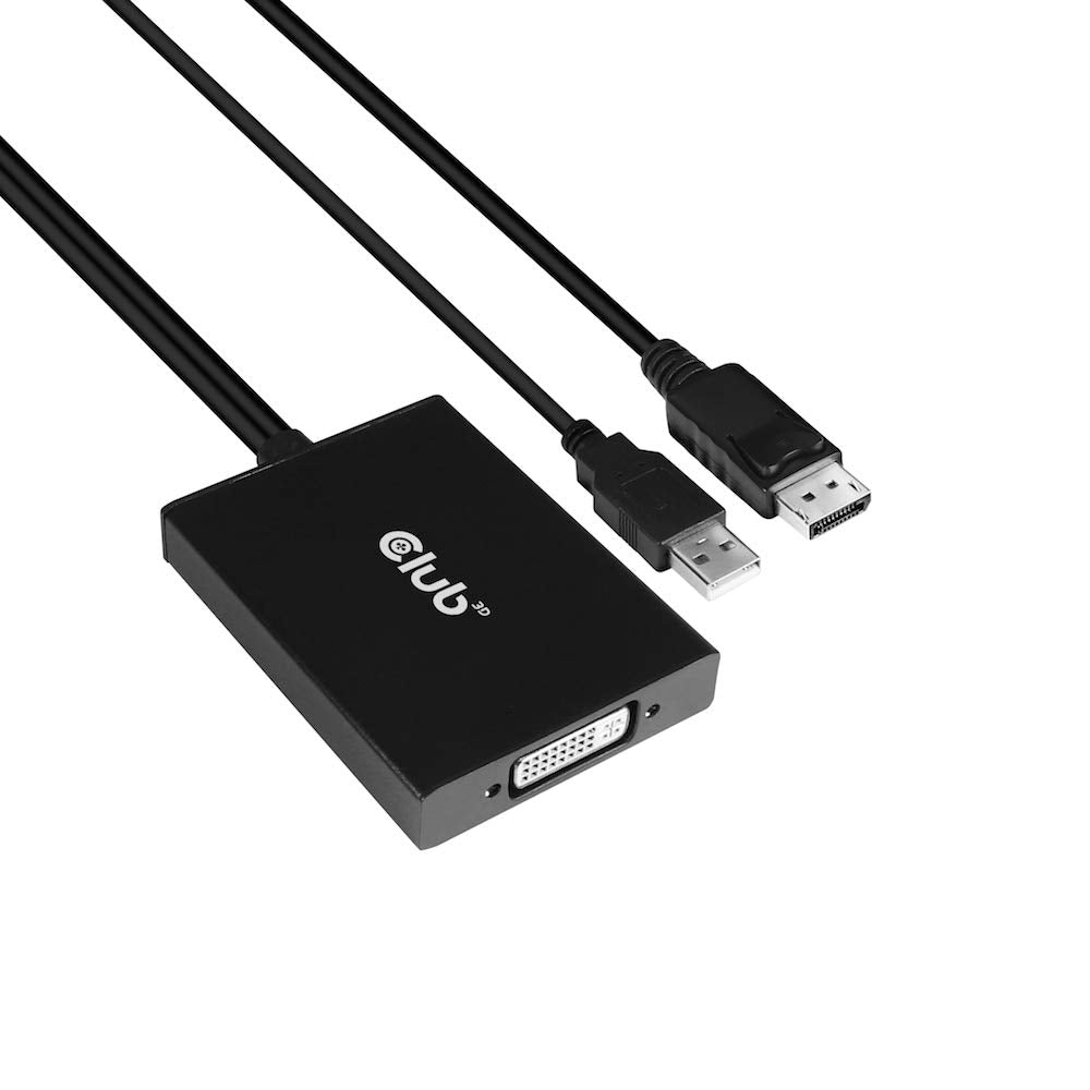 Club 3D Cac 1010 Displayport To Dvi Dual Link Dvi D Active Adapter For Your Monitordisplay   Usb A Powered   2560X1600 Resolutio