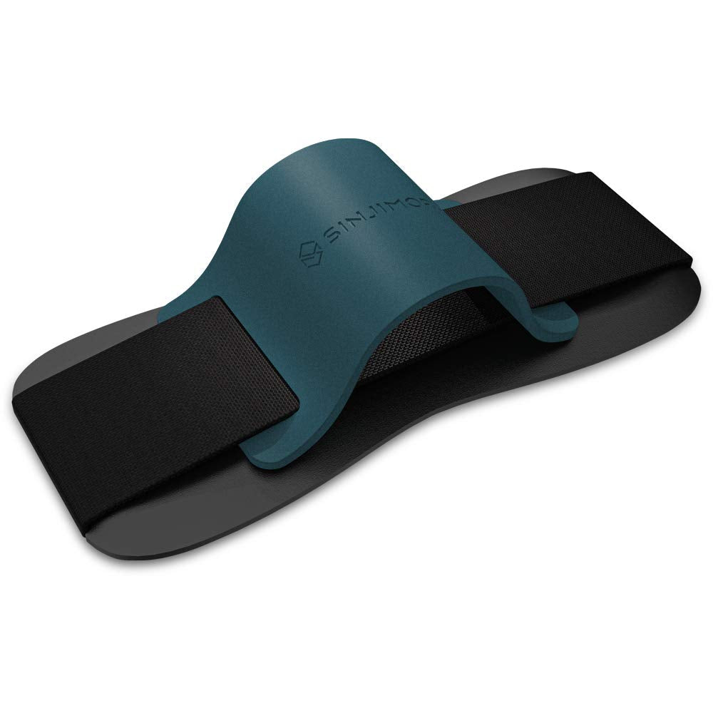 Sinjimoru Silicone Mobile Phone Grip With Stand, Cell Phone Stand For Desk & Secure Iphone Holder Strap For All Smartphone. Sinji Grip Silicone Teal