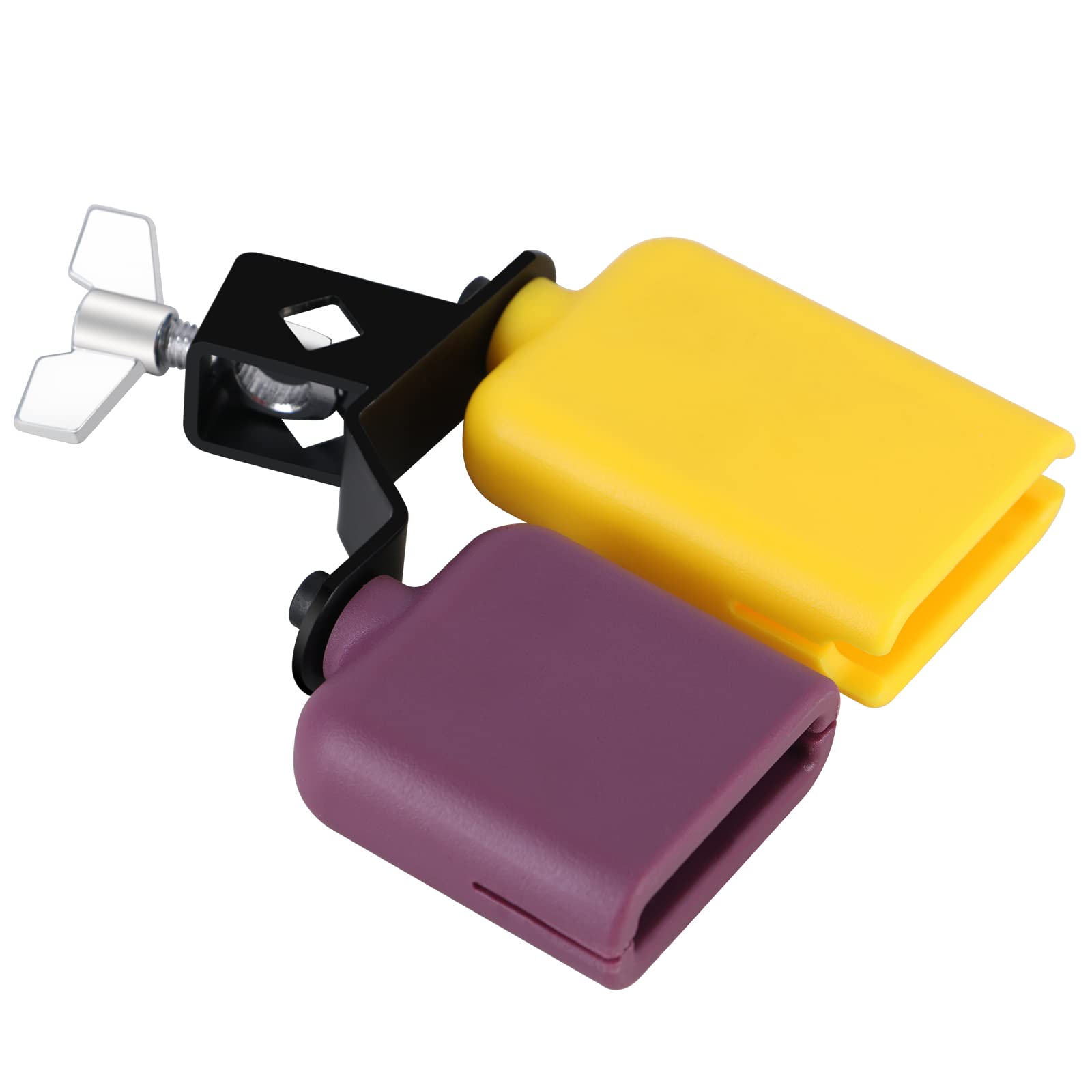 RANMING Jam Block Plastic Cow Bell Double Sambago Bell Jam Block for Band Practice Festival Performance,Latin Percussion Instrum