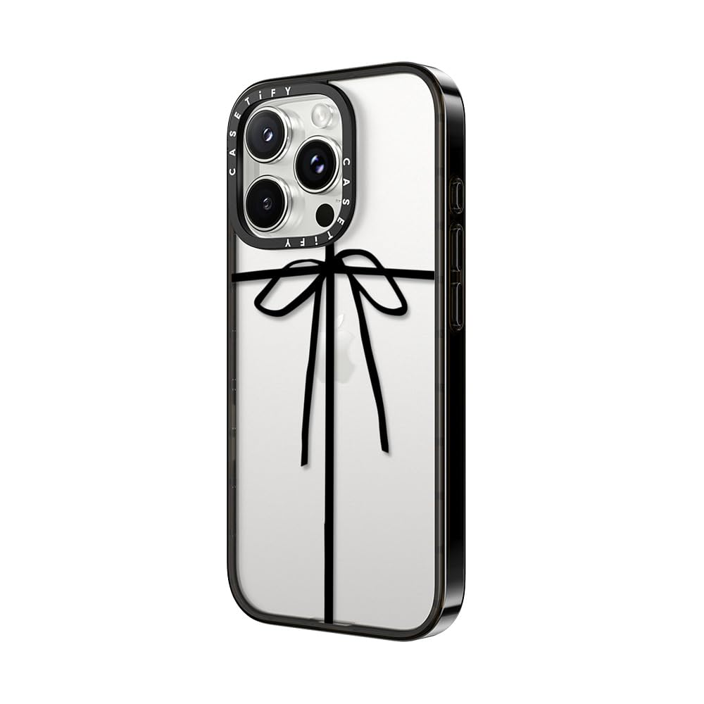 Casetify Compact Case For Iphone 16 Pro [Lightweight / 4 Ft. 2X Military Grade Drop Protection/Slim]   Wrapped In A Bow   Clear