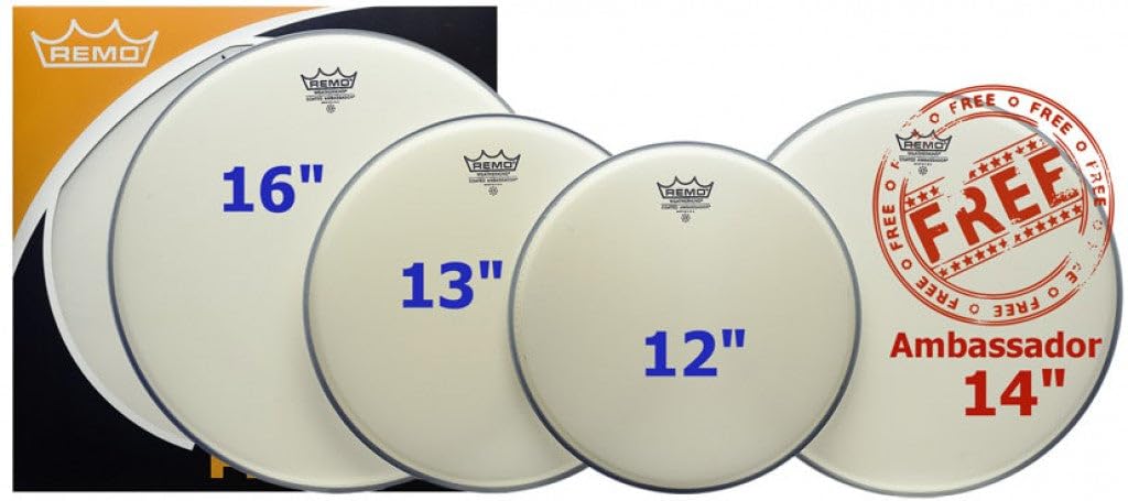 Remo Coated Ambassador Standard Pro Pack With Free 14 In. Coated Ambassador Snare Drum Head