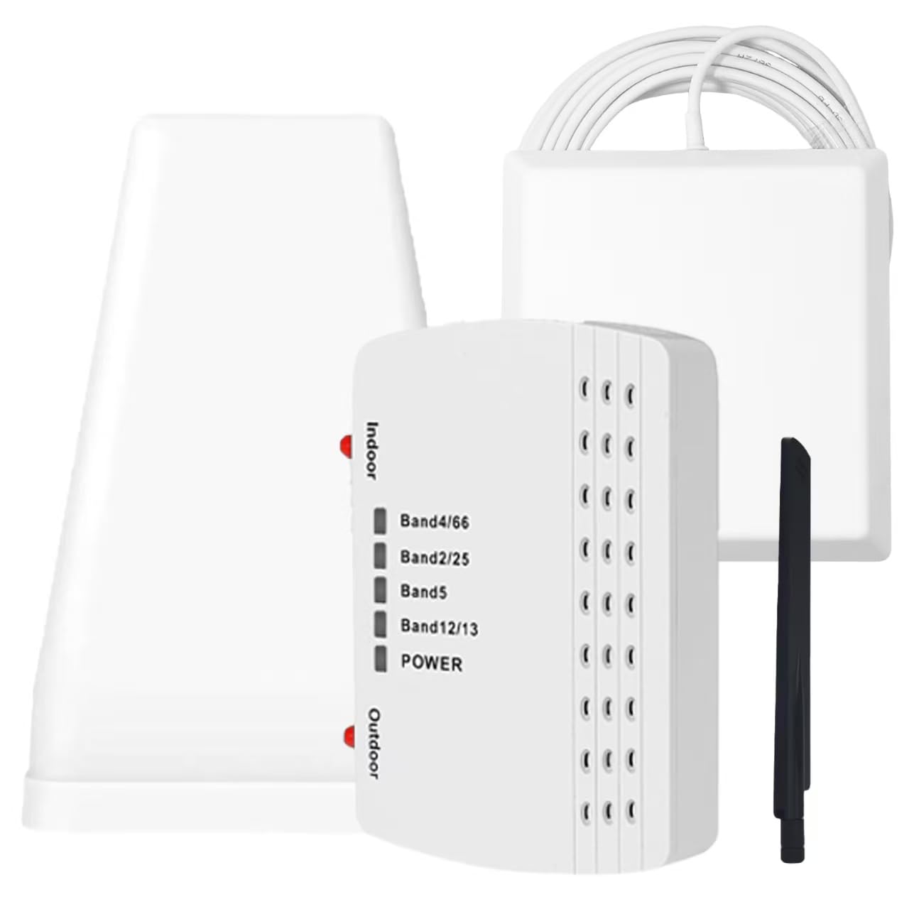 Cell Phone Booster For Home, Up To 6000 Sq.Ft,Cell Phone Signal Booster With 2 Indoor Antennas For Band 66/2/4/5/12/17/13/25,Boo