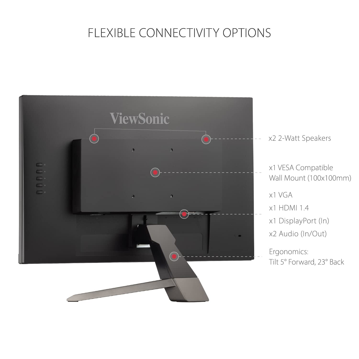 Viewsonic Vx2267 Mhd 22 Inch 1080P Gaming Monitor With 75Hz, 1Ms, Ultra Thin Bezels, Freesync, Eye Care, Hdmi, Vga, And Dp