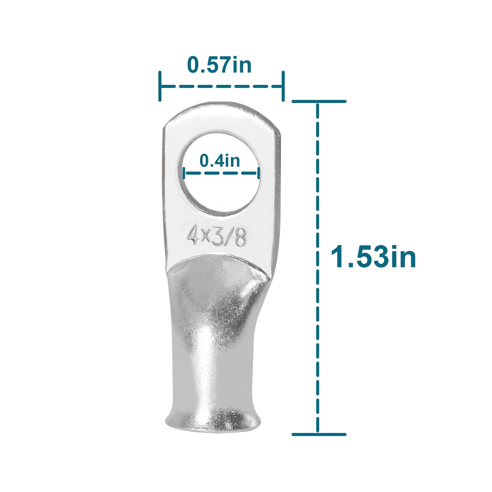 Qiatol 4 Awg Battery Cables With 3/8 Inch Copper Terminals(4Pcs 2Ft).