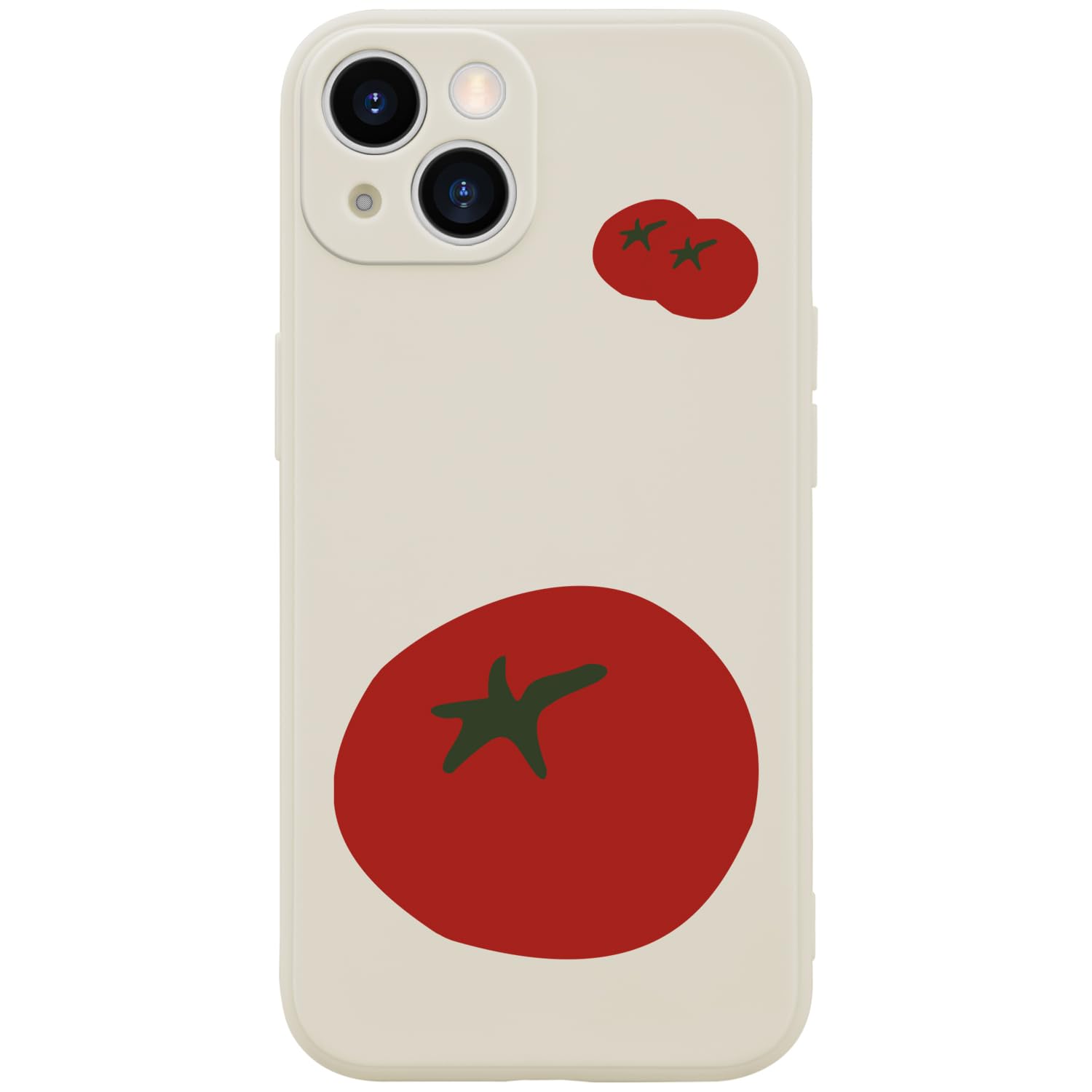 Wihytec Cute Cartoon Tomato Phone Case Cover for iPhone 12 Red Tomato Case Cover Liquid Silicone Soft Gel Rubber Matt Phone Cove