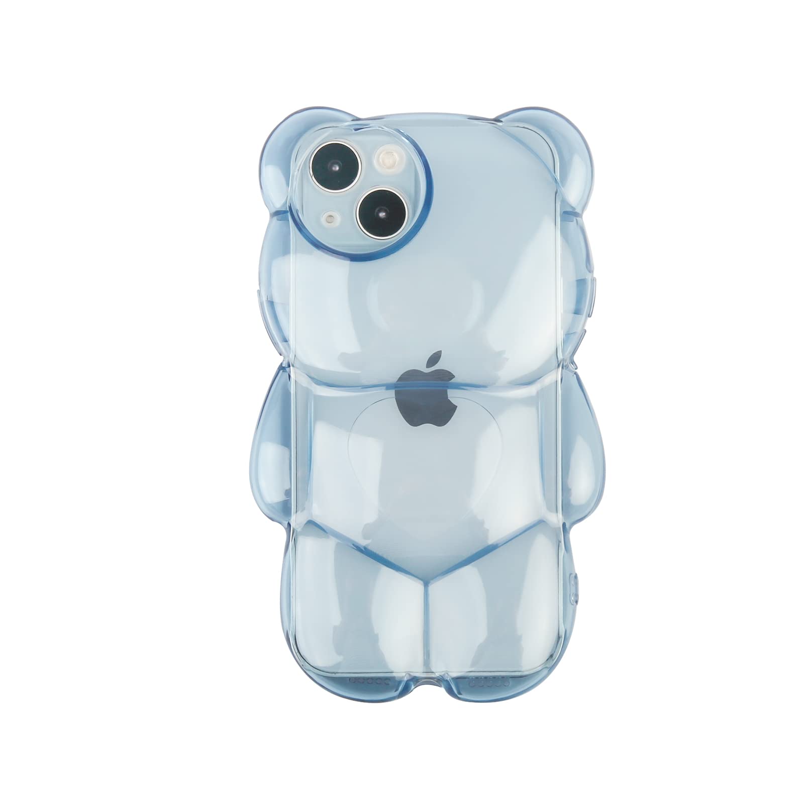 Ywyuhe Bear Phone Case Compatible With Iphone 12 Pro Max Case, Cute 3D Clear Blue Bear Case, Shockproof Kpop Cartoon Bear Phone 
