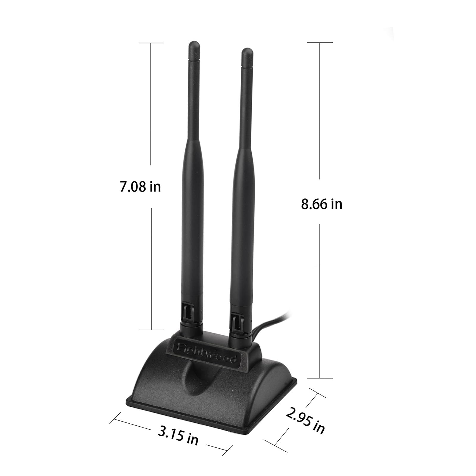 Eightwood 2.4Ghz 5Ghz Dual Band Wifi Antenna Rp Sma Male Antenna + Ipex U.Fl To Rp Sma Female Cable 6 Inch (2 Pack) For Mini Pci