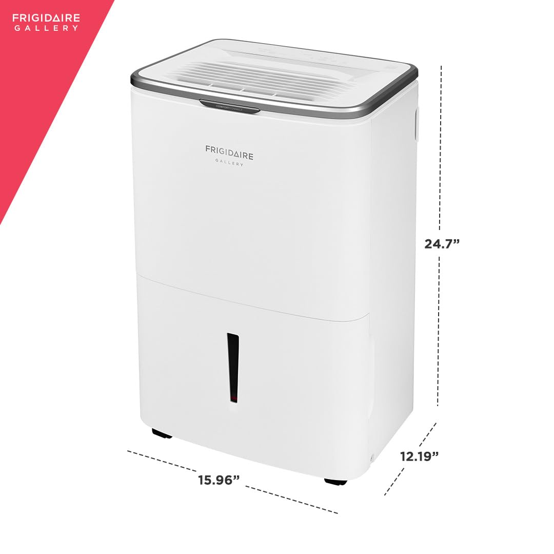 Frigidaire 50 Pint Wi Fi Connected Dehumidifier, 4,500 Square Foot Coverage, Ideal For Large Rooms And Basements, 1.7 Gallon Buc
