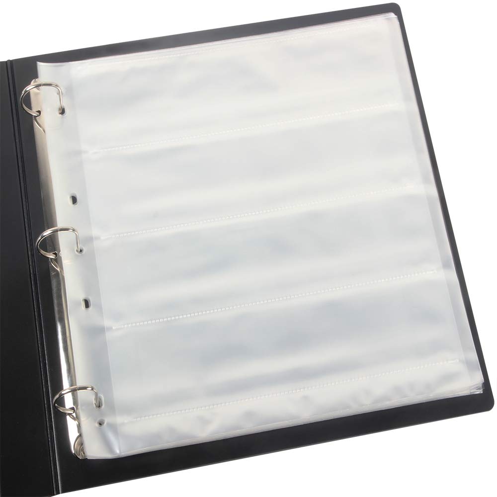 Etone Archival Storage Sheets 120 Negative Page Preservers Sleeves With Film Album Ring Binder(50X120)