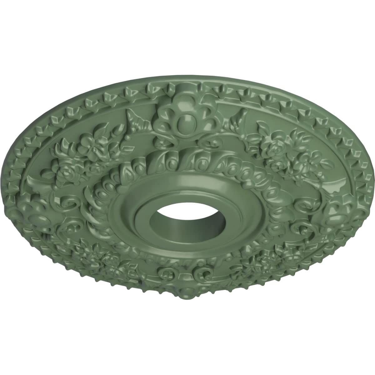 Ekena Millwork Cm18Roagf Rose Ceiling Medallion, Athenian Green