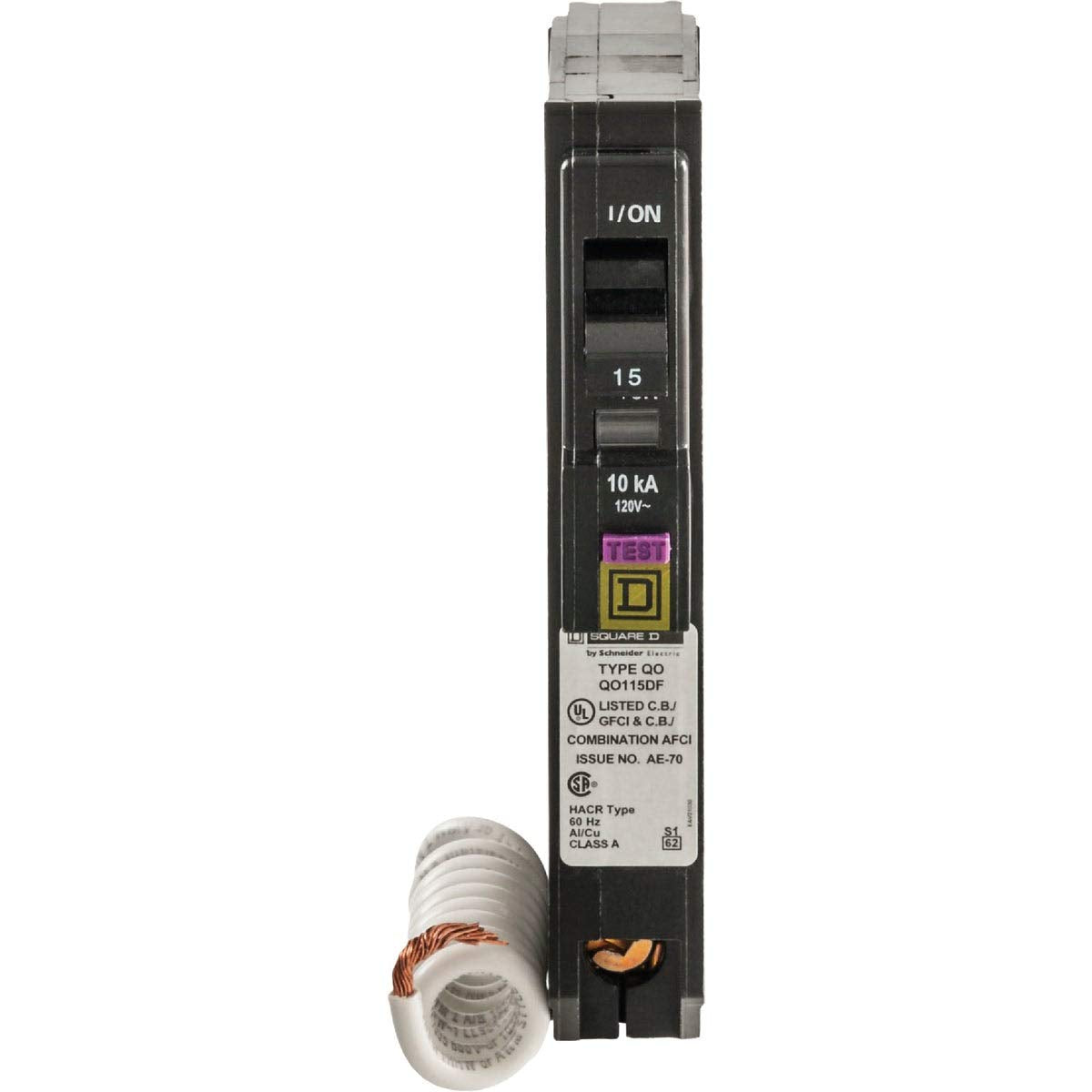 Square D Qo 15 Amps Arc Fault/Ground Fault Single Pole Circuit Breaker