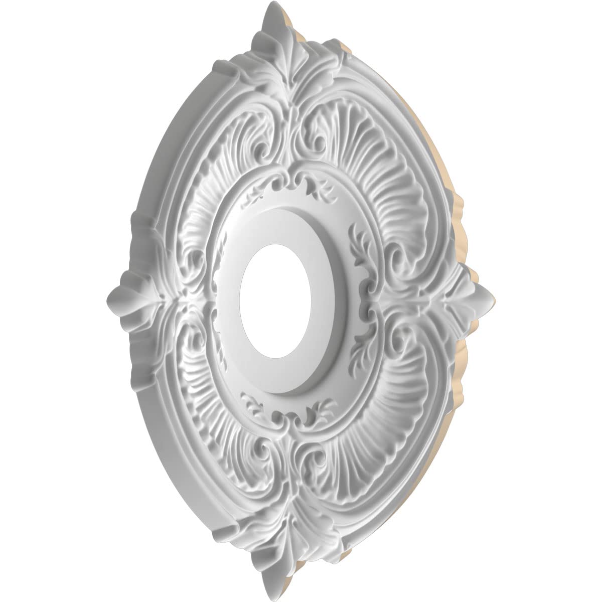 16Od X 3 1/2Id X 1P Attica Thermoformed Pvc Ceiling Medallion (Fits Canopies Up To 5 5/8), Ultracover Satin Smokey Beige