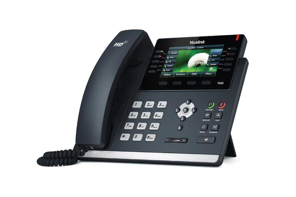 Yealink Sip-T46S Ip Phone, 16 Lines. 4.3-Inch Color Display. Dual-Port Gigabit Ethernet, 802.3Af Poe, Power Adapter Not Included