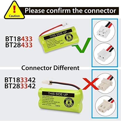 Qtkj Bt18433 Bt28433 Bt184342 Bt284342 Bt 1011 Cordless Phone Battery For Vtech Cs6209 Cs6219 Cs6229 Ds6301 Ds6101 Bt 1018 Bt 10