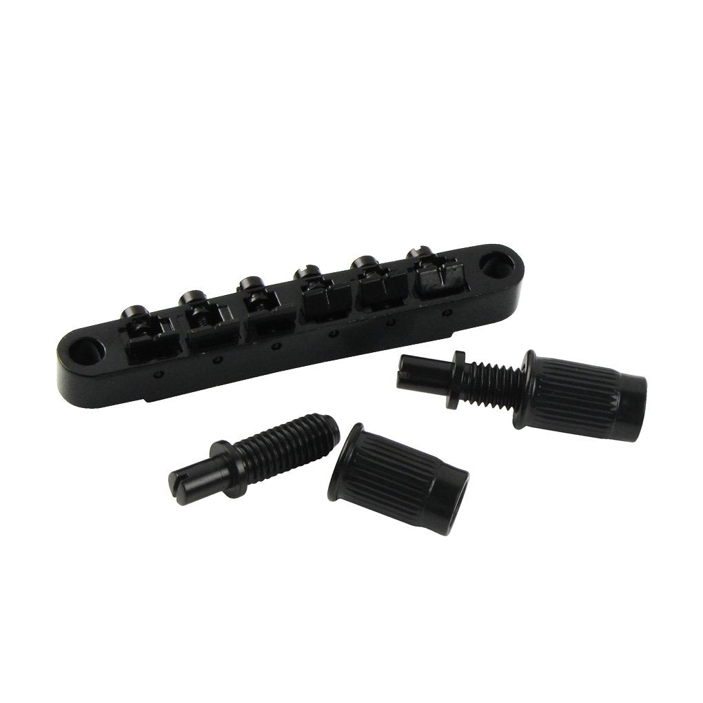 Fleor Electric Guitar Bridge & Tailpiece With Studs Set Fit Lp Style Guitar Part, Black