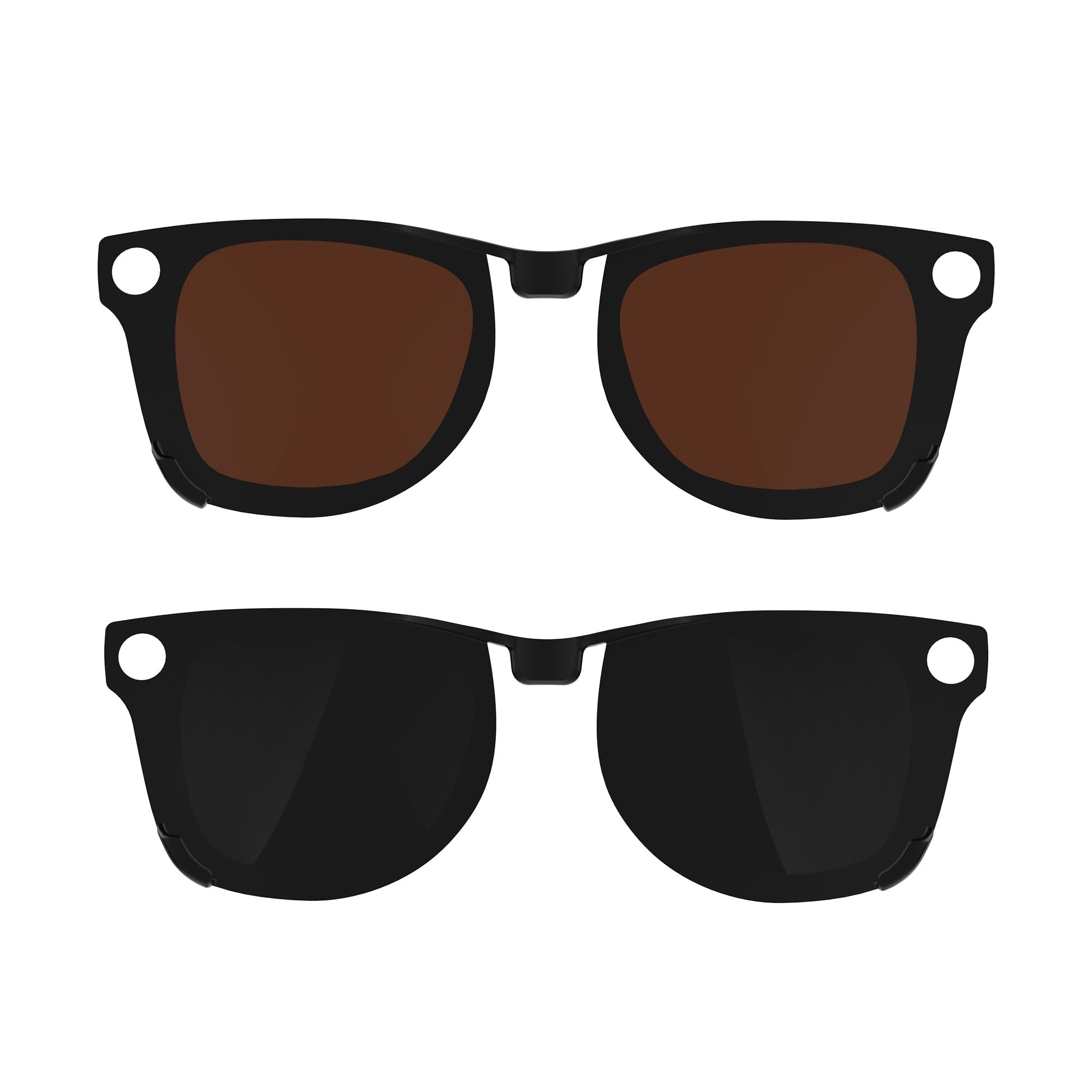 HIBLOKS 2Pcs Polarized Clip for Ray-Ban Meta Wayfarer RW4006 & Gen 2 RW4012 Regular (50-22), Discoloration Clip-on for Ray-Ban M