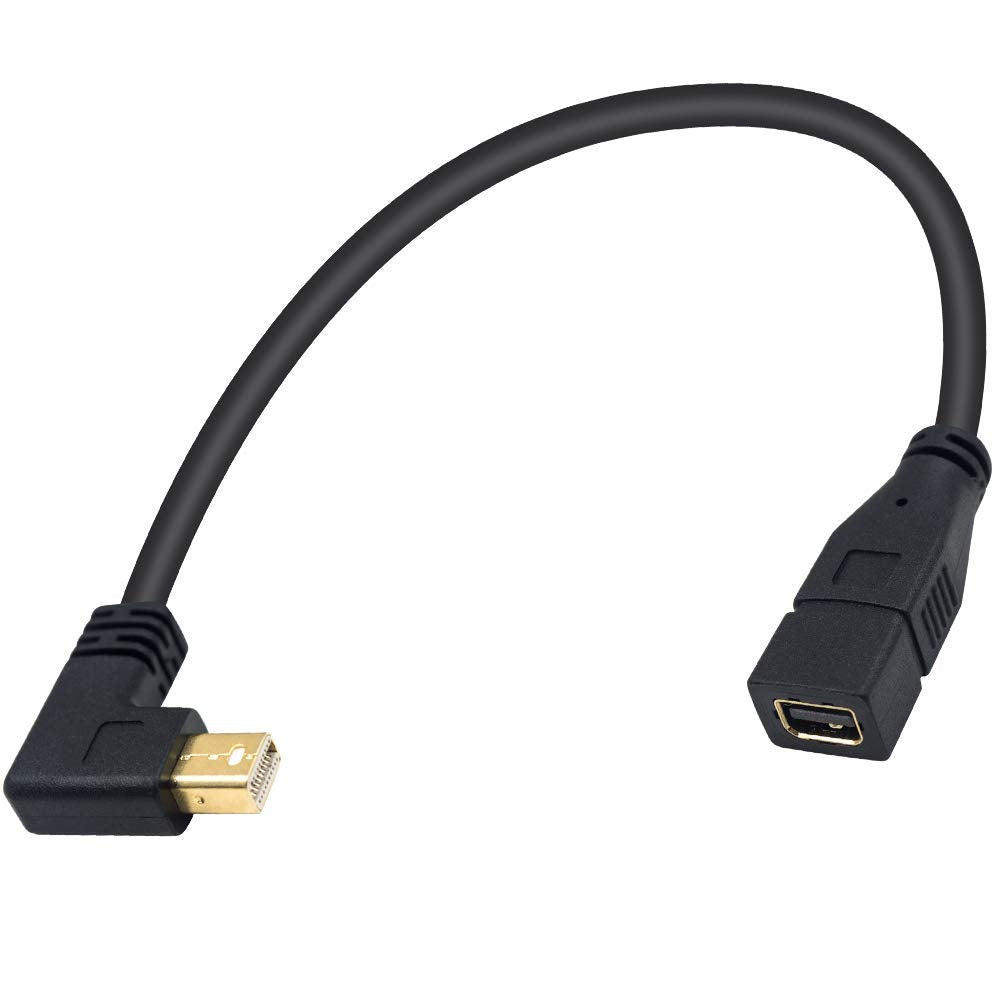 Duttek Mini DisplayPort Cable, 90 Degree Right Angled Mini DisplayPort Male to Mini DisplayPort DP Female Extension Cable for iM