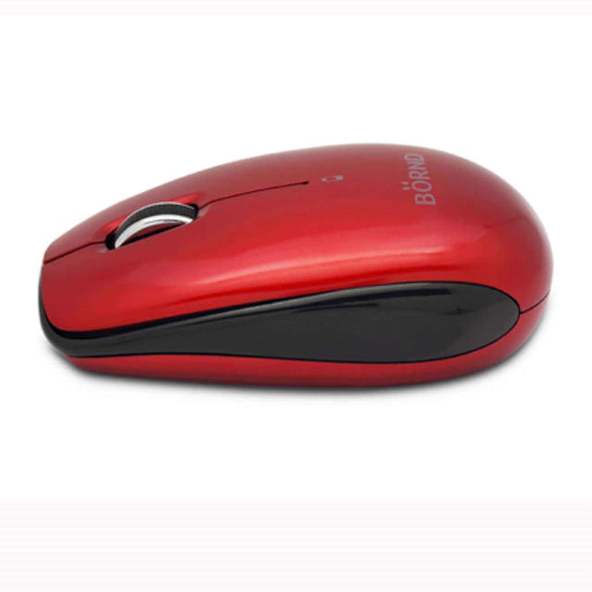 Bornd 1000/1750 DPI Bluetooth 3.0 Optical Wireless Mouse, Red (C170B RED)
