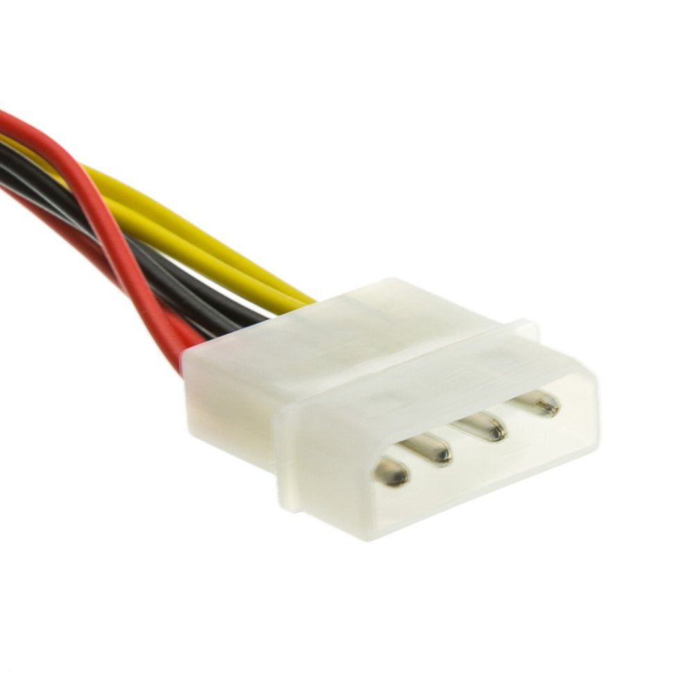 4 Pin Molex To Floppy Power Y Cable, 5.25 Inch Male To Dual 3.5 Inch Female, 8 Inch