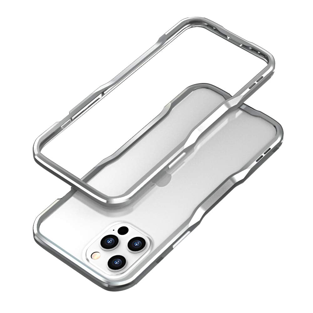 Henghui Iphone 14 Pro Aluminum Bumpers Bumper Case Metal Frame Bumper Cover Shock Absorbent Slim Cool Design (Silver)