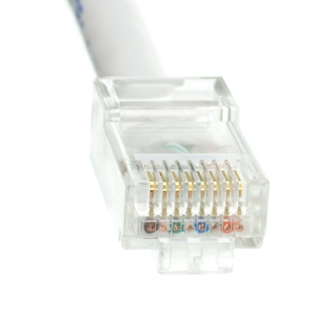 Cablewholesale 5 Foot Cat6 White Ethernet Patch Cable, Bootless, 24Awg Network Cable With Rj45 Gold Plated Connector, 4 Pair Str