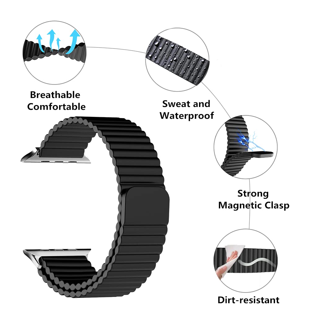 Heike Sport Loop Band Compatible With Apple Watch Ultra Bands 49Mm 45Mm 44Mm 42Mm 41Mm 40Mm 38Mm For Women Men ,Waterproof Silic