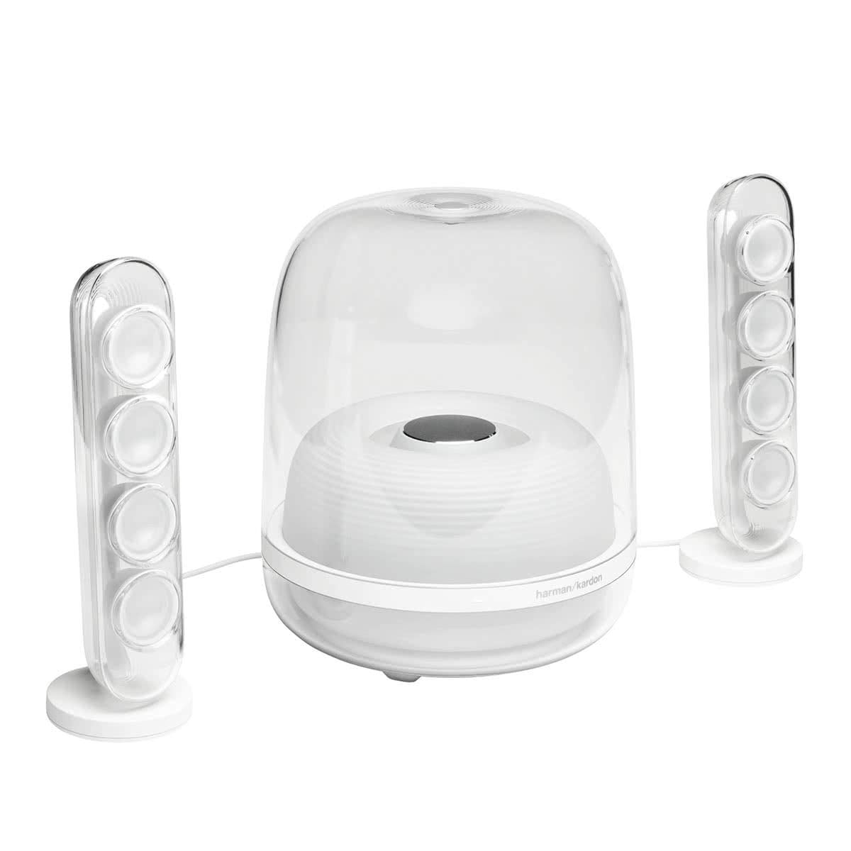 Harman Kardon Hk Soundsticks 4 2.1 Bluetooth Speaker System With Deep Bass And Inspiring Industrial Design (White)