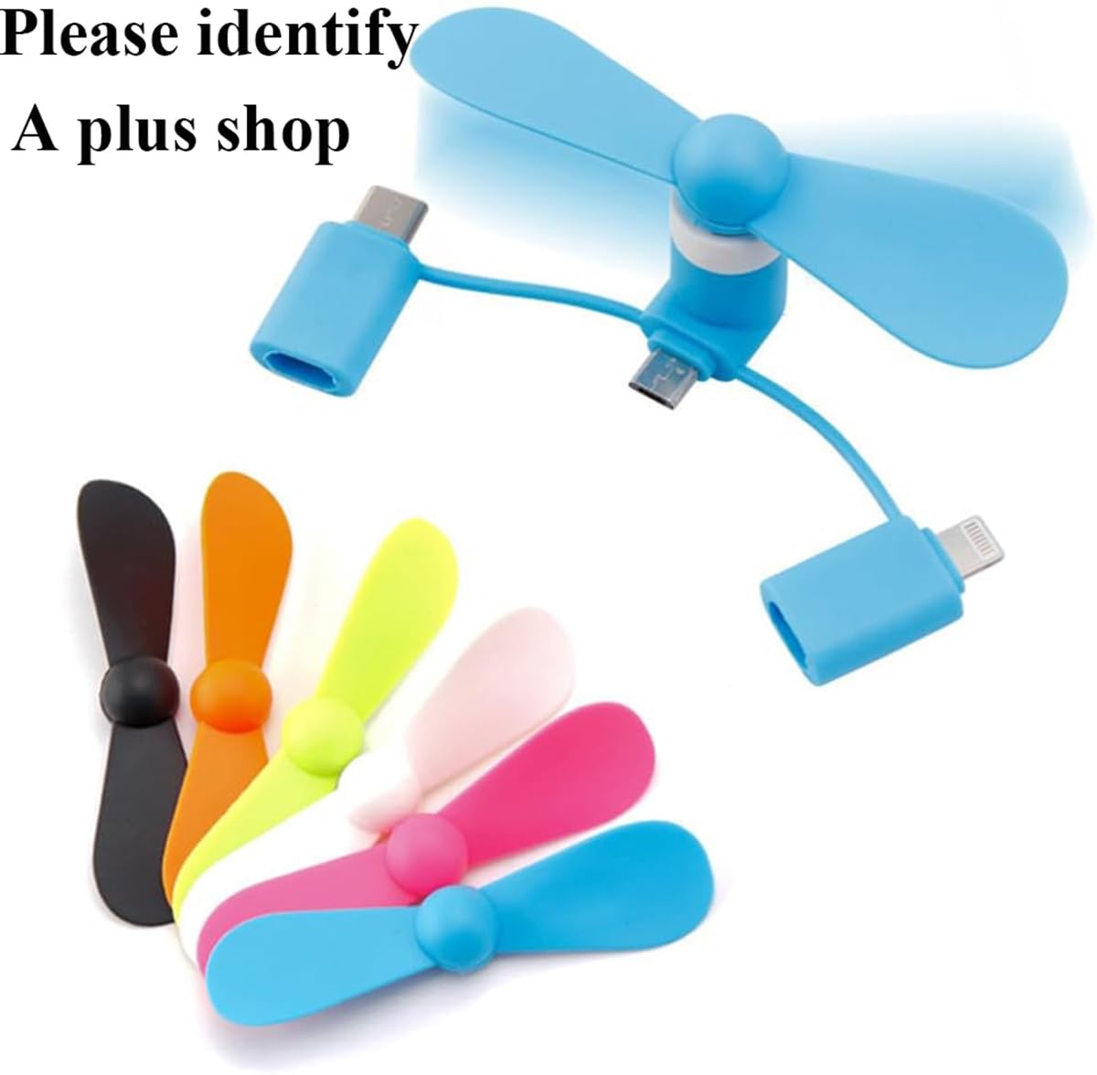 A Plus Mini Cell Phone Fan 3 In 1 Mobile Phone Fans Compatible With Iphone/Ipad/Android Smartphone/Tablet Fit For Micro Usb/Type