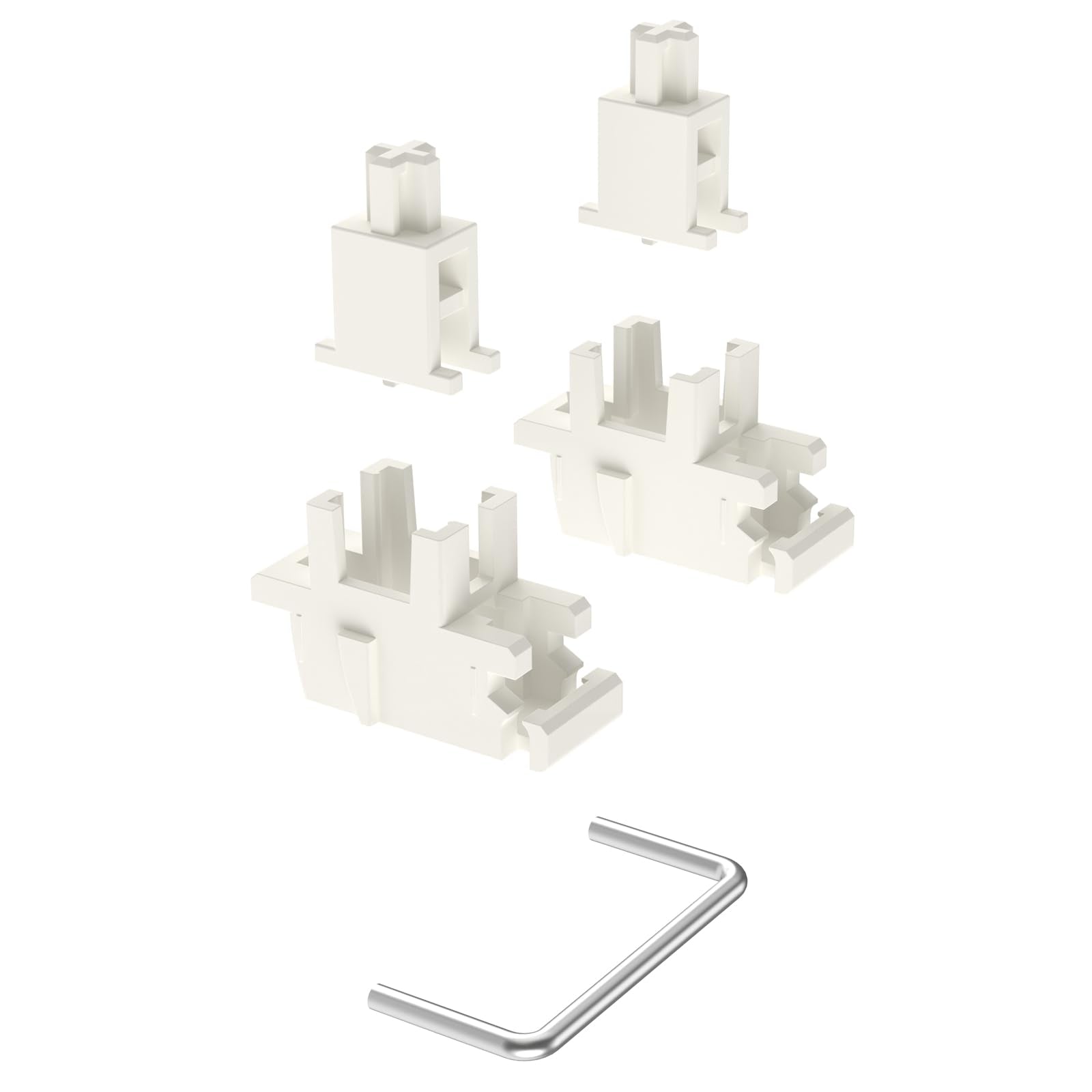 Durock Plate Mount Stabilizer V3, Innovative Pre Clipped Stem For Minimum Wire Wobble 2U 6.25U 7U Keyboard Stabilizers (V3 Cream