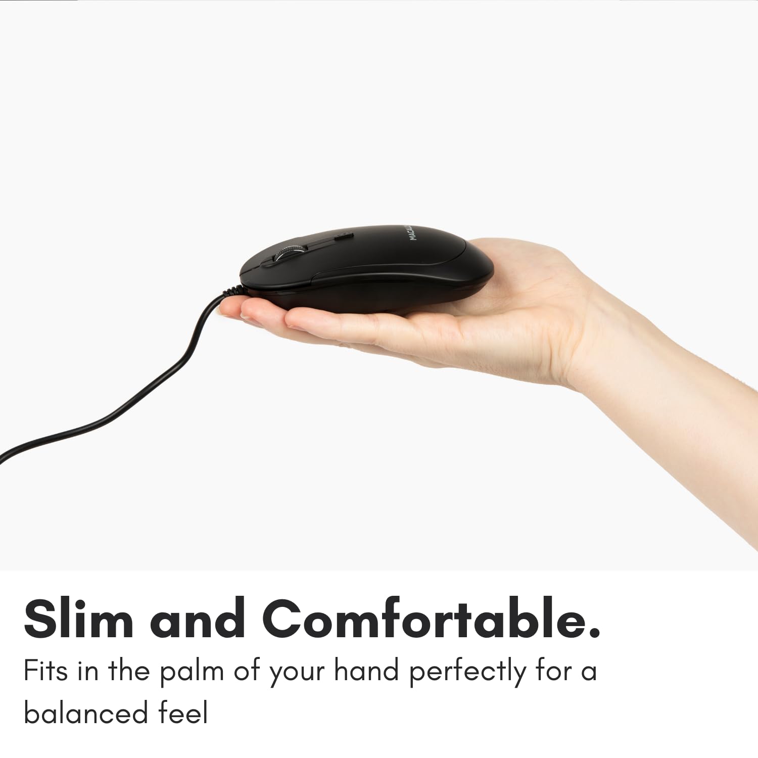 Computer Mouse Wired, Macally Silent Usb Mouse - Slim & Compact Usb Mouse For Apple Mac Or Windows Pc Laptop/Desktop - Designed