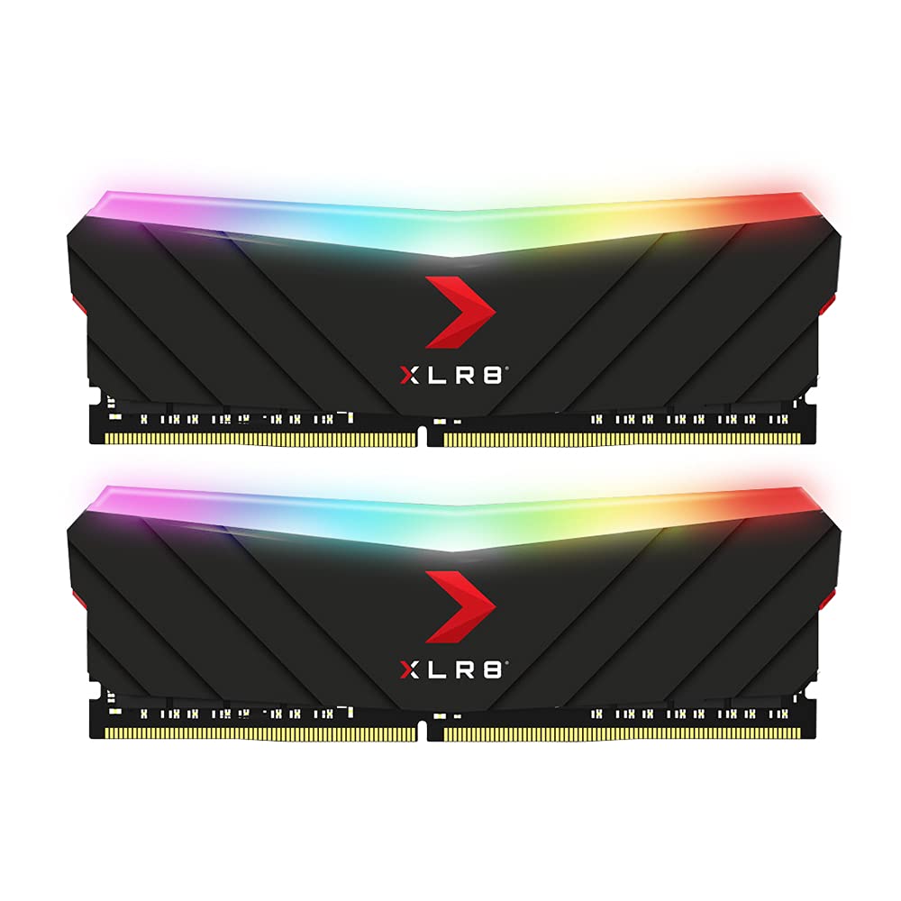 PNY XLR8 Gaming 16GB (2x8GB) DDR4 DRAM 3200MHz (PC425600) CL16 1.35V RGB Dual Channel Desktop (DIMM) Memory  MD16GK2D4320016XR