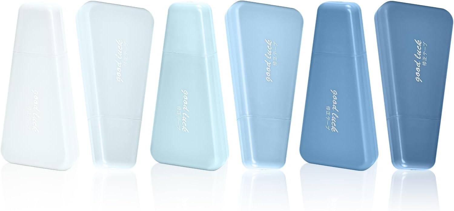 Worison Pastel Blue 6Pcs White Out Correction Tapes, Whiteout Tape For Instant Corrections