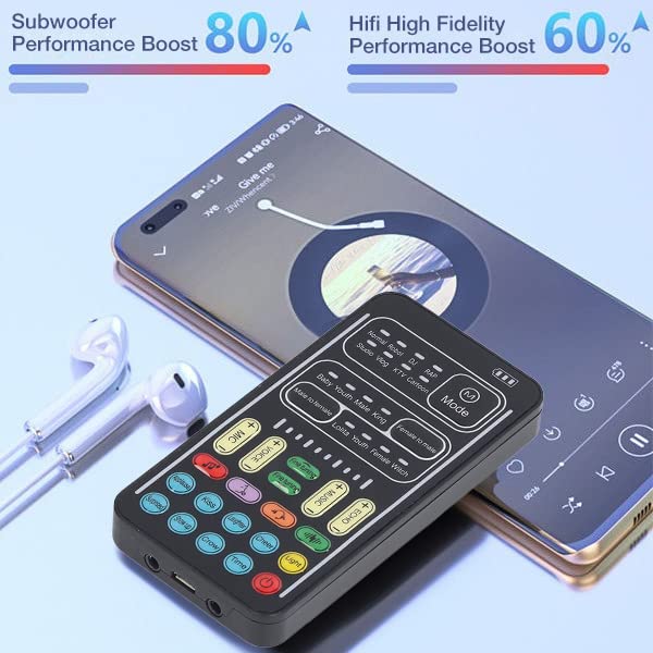 Voice Changer, Portable Mini Voice Changer Device Handheld Sound Card 8 Fixed Sound Effects Plug And Play, Gaming Recording, For