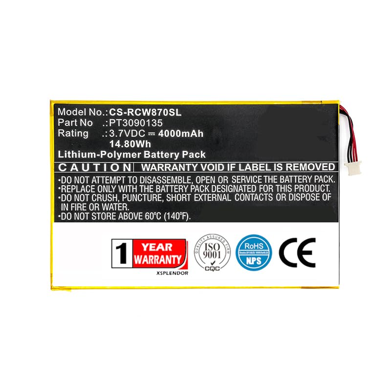 Xsplendor Replacement Battery For Rcagalileo Pro 11.5'' Rct6303W87 Rct6303W87Dk Rct6513W87 Viking Pro 10 Rcapt3090135