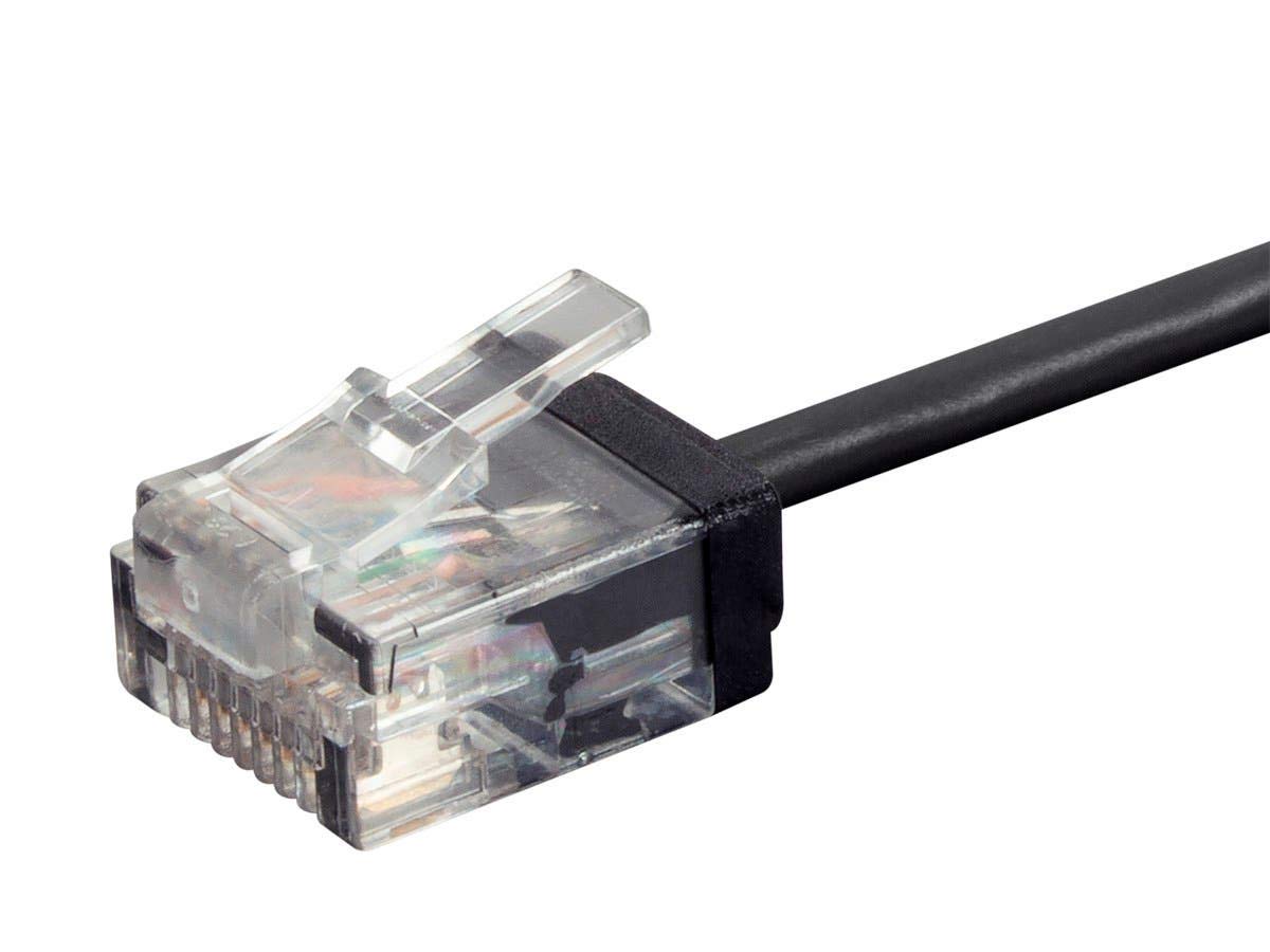 Monoprice Cat6 Ethernet Patch Cable   Snagless, 550Mhz, Utp, 32Awg, 7 Feet, Black   Micro Slimrun Series