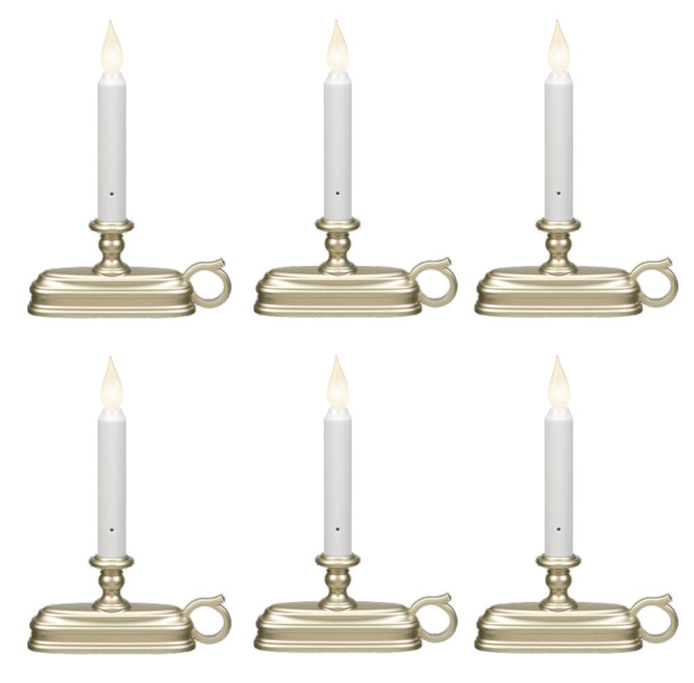 Xodus Innovations Fpc1525P 6 Battery Operated Led Window Candle With New Hot Spot Technology And Dusk To Dawn Light Sensor, Plastic Silver/Pewter Base (Pack Of 6)