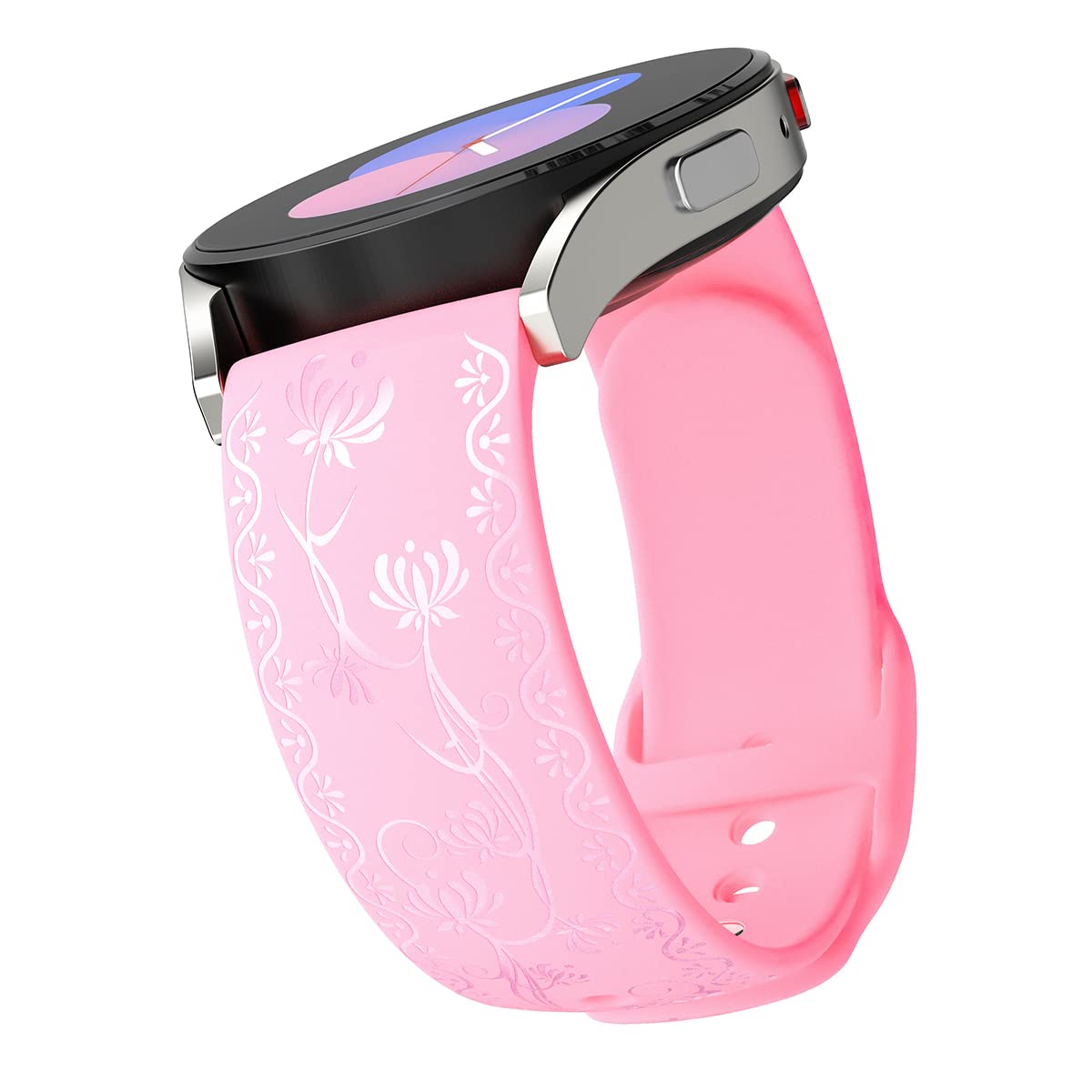 Halljoy For Galaxy Watch 5 Band For Women, Engraved Floral Lace Strap For Samsung Galaxy Watch 4 / 5 40Mm 44Mm, Galaxy Watch 4 C