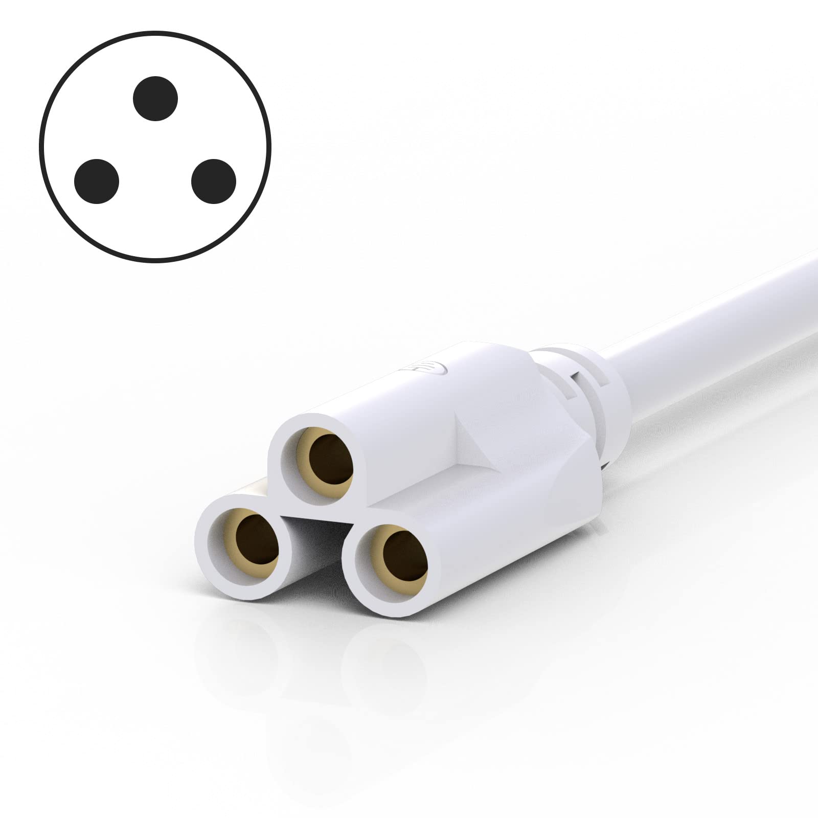 Shopled 5Ft Plug Power Cord T5 T8 Led Tube Power Cable,5Ft 3 Outlet Power Cord For Led Shop Lights