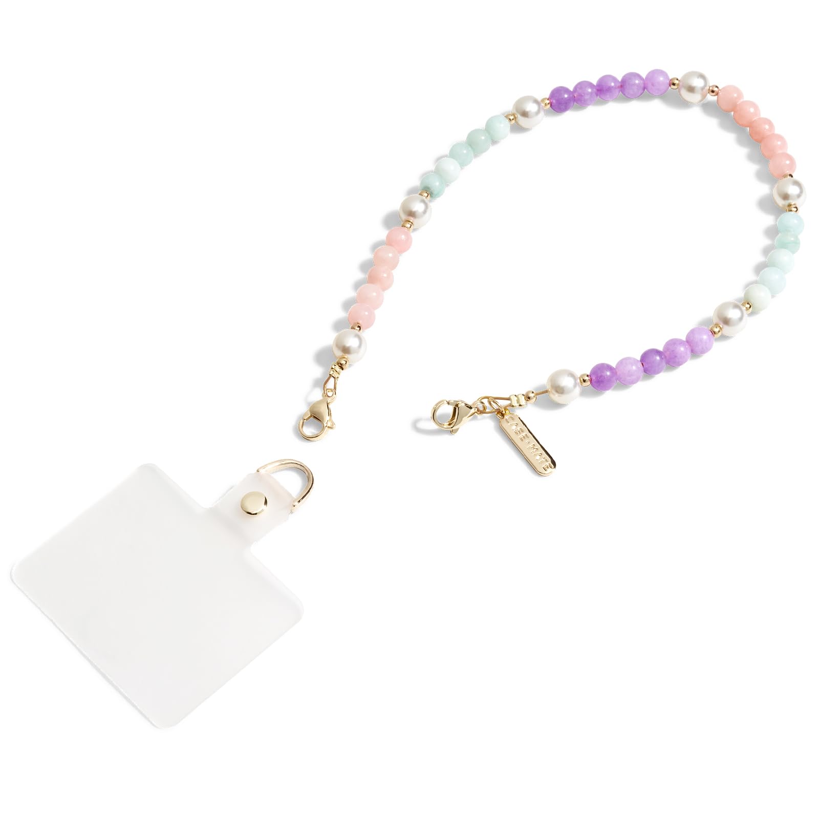 Case Mate Phone Charm W/Beaded Pearls & Gold | Detachable Anti Theft Phone Strap | Hands Free Iphone Wrist Strap For Women | Pho
