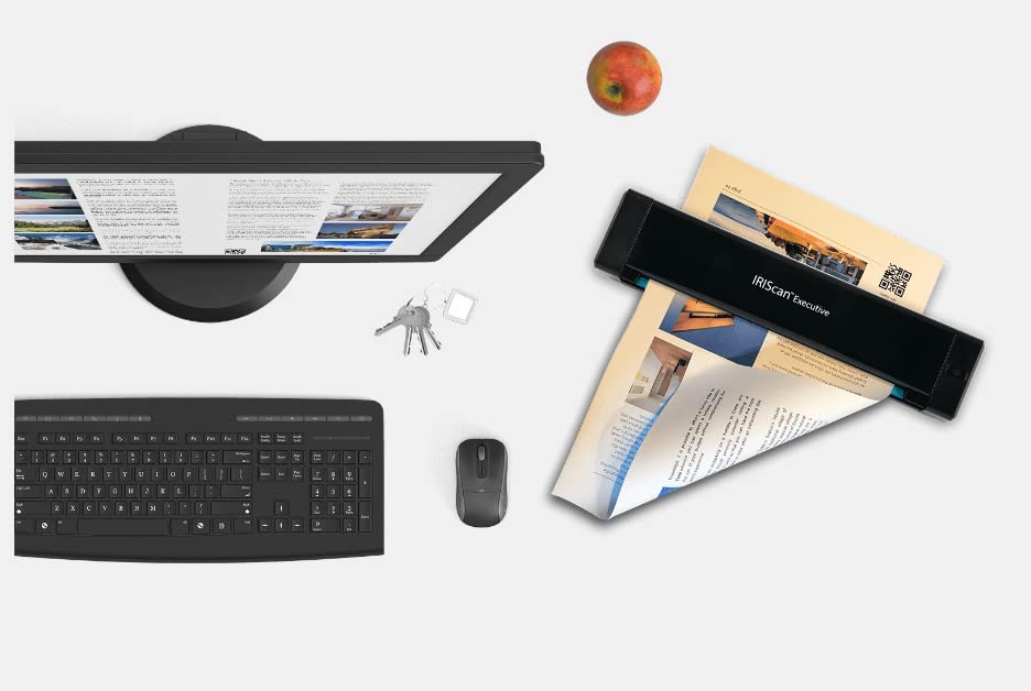 Iriscan Executive 4 Duplex Portable Mobile Document & Receipts Portable Color Scanner Usb Powered, 1Click Scan To Pdf, Full Ocr