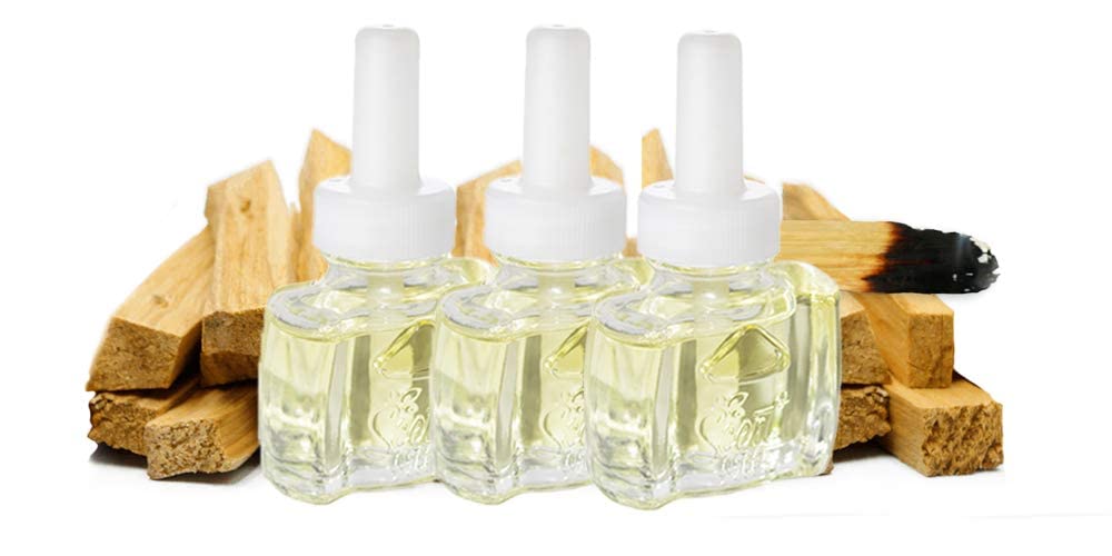 Scent Fill 100% Natural Palo Santo Plug In Air Freshener, Scented Oil Refills, 3 Refills