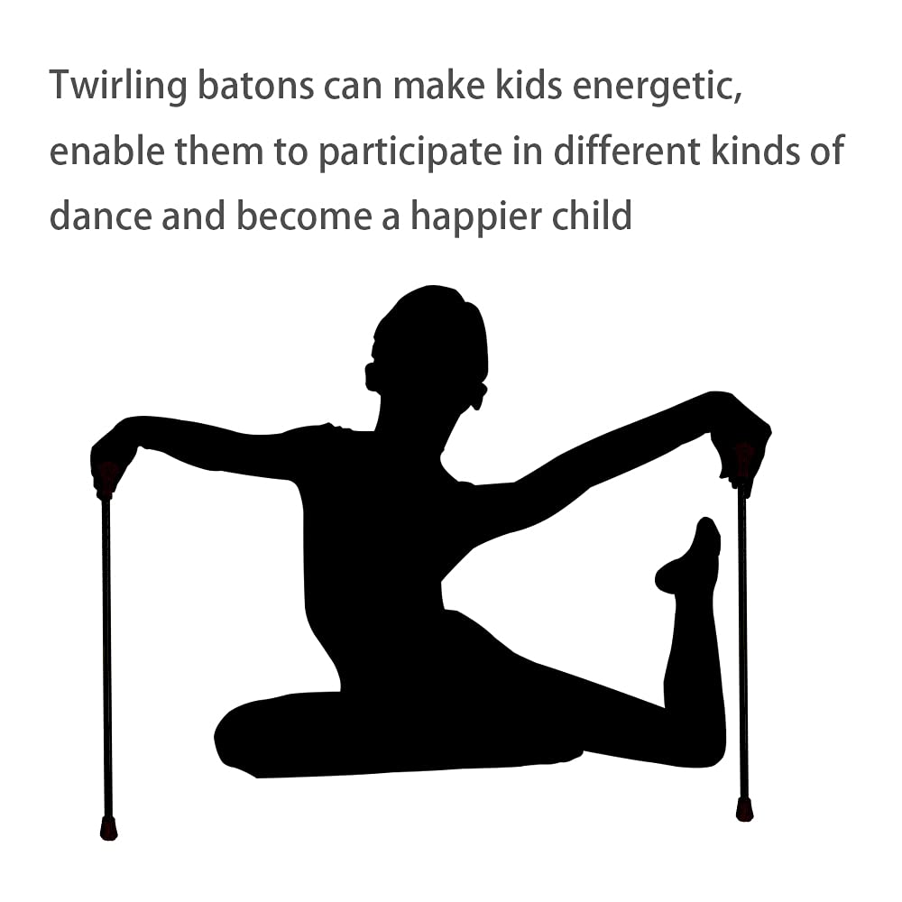 Oiloda Twirling Baton 21 Inches Marching Baton Spinning Dance Baton Metal Gymnastics Parade Stick For Child In Majorette 2 Pack