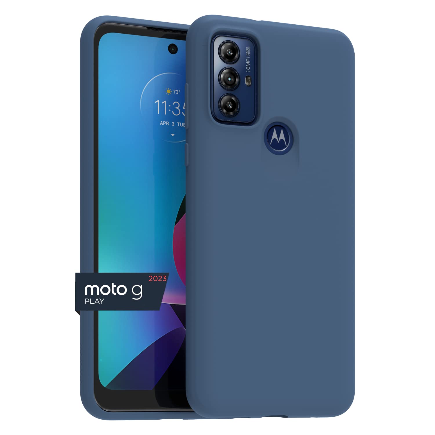 Motorola Moto G Play (2023) Protective Case- Dusk Blue - Precision fit Shock Absorbing Cases for Enhanced Phone Grip, Style, Dro