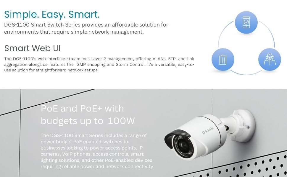D Link Ethernet Poe Switch 5 Port Smart Managed Layer 2 Network Gigabit Wireless Internet Power Over Ethernet (Dgs 1100 05Pdv2)