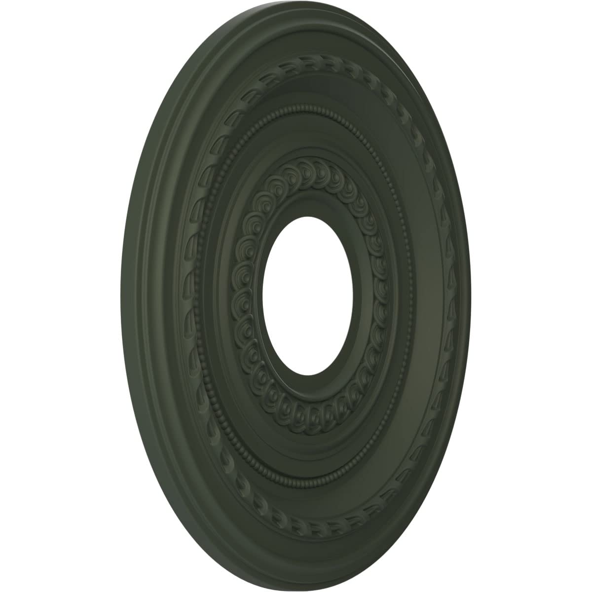 Ekena Millwork 13Od X 3 1/2Id X 3/4P Cole Thermoformed Pvc Ceiling Medallion (Fits Canopies Up To 4 1/4), Ultracover Satin Hunt
