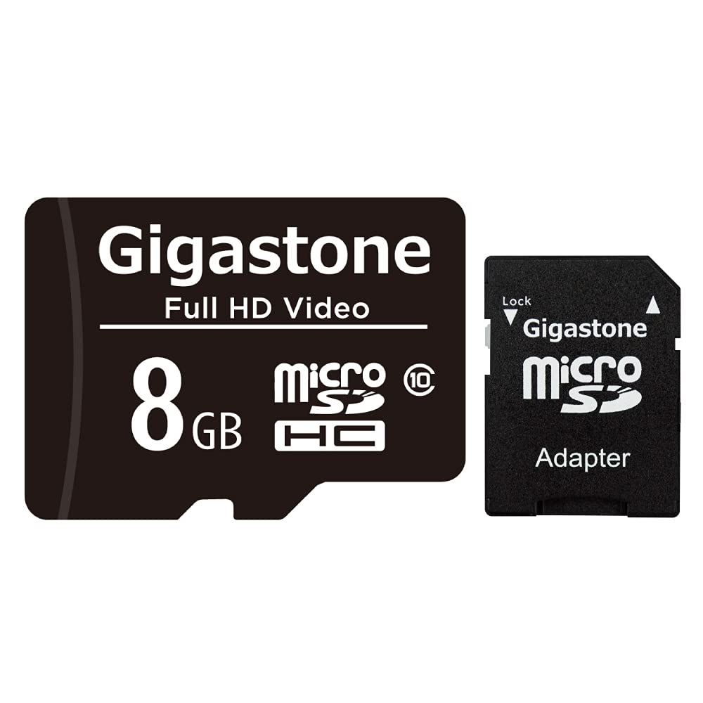 Gigastone 8Gb Micro Sd Card, Fhd Video, Surveillance Security Cam Action Camera Drone Professional, 80Mb/S Micro Sdhc Class 10